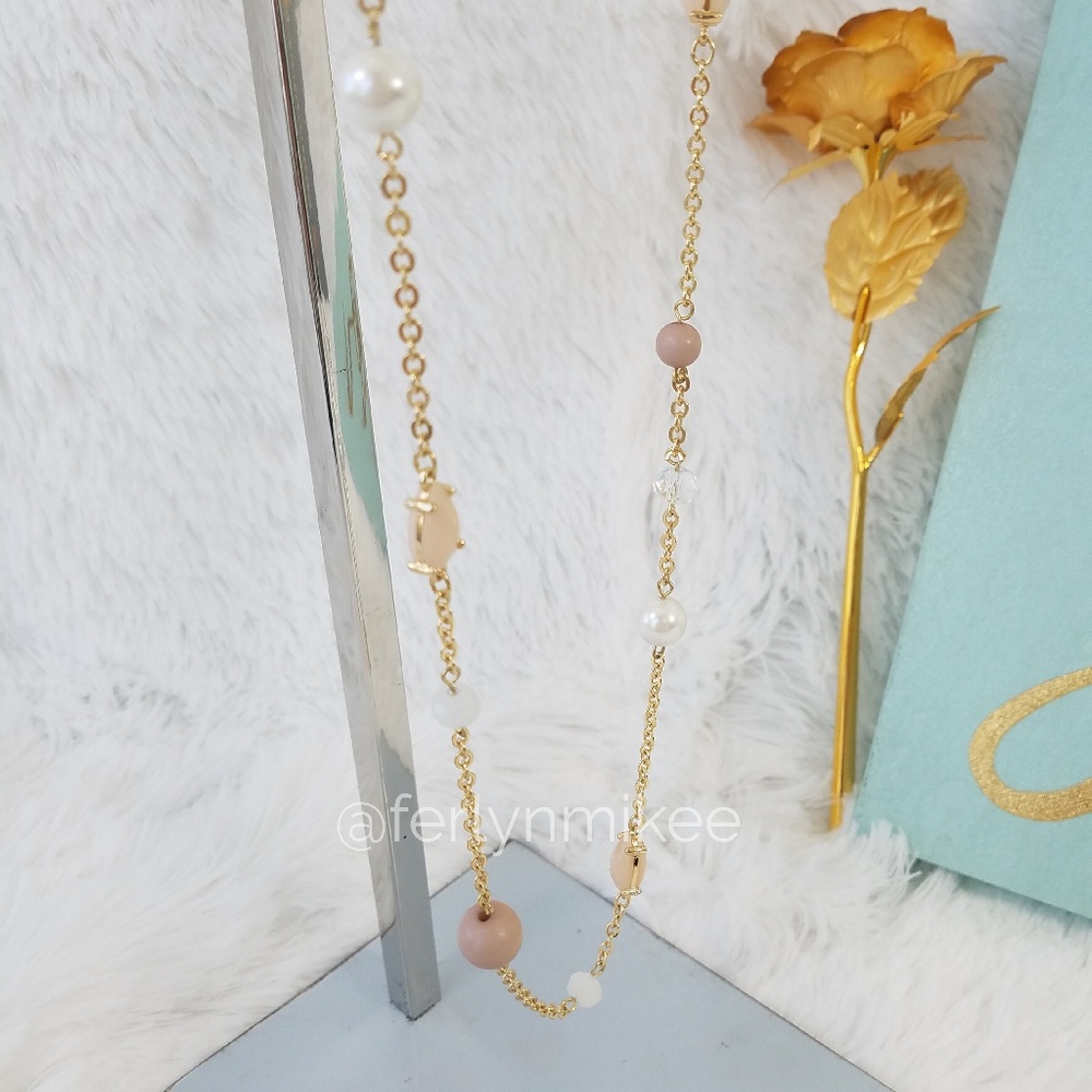 NEW LOFT Mixed Stone Station Necklace 17" NWT